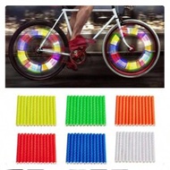 Bicycle Wheel Spokes Reflective Sticker Tube Strip 12Pcs/Bag Warning Light DIY 7.5cm MTB Cycling Ref