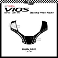 Toyota Vios NCP150 2013 - 2017 Steering Wheel Trim Carbon Fiber Black Interior Accessories 2014 2015