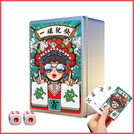 Mahjong Travel Set 146pcs/set Mahjong Playing Cards Thicken Large Print Handheld Poker Waterproof Chinese Mah Jongg Amer yunt2sg