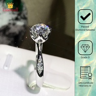 Lusemall Women's Moissanite Platinum Ring Pt950