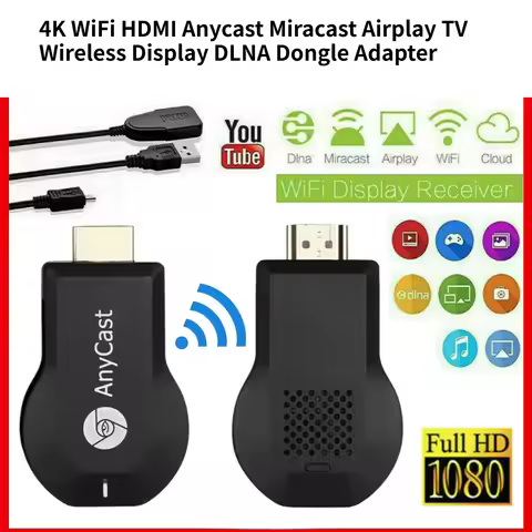 4K WiFi HDMI Anycast Miracast Airplay TV Wireless Display DLNA Dongle Adapter
