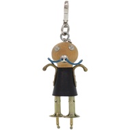 Pre-owned Prada Robot Leather Wood Metal Black Keychain 1707