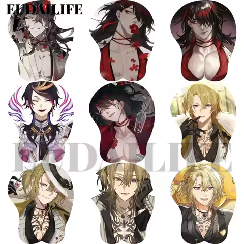 NIJISANJI Vox Luca Vtuber 3D Mousepad Hand Wrist Rest Mouse Pad Mousepad Silicone Oppai Chest Soft M
