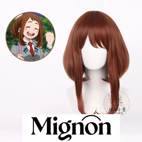 My Hero Academy Uraraka Ochaco cosplay wig fluffy brown inward curl Halloween gift