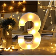 Led lights with numbers from 0-9 to decorate events, weddings and birthdays