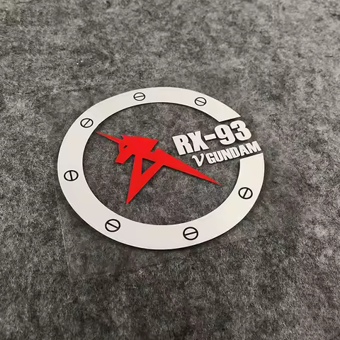 1PC Black White Holographic Gundam RX-93 Unicorn Logo Decal, Waterproof Vinyl, Stylish Decor for Car
