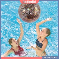 redbuild|  Glittery and Sparkling Beach Ball Transparent Glitter Beach Ball Sparkling Beach Ball for Summer Fun Ideal for Pool Parties and Water Activities Safe and Durable Glitter