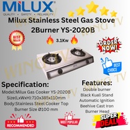 Milux Stainless Steel Gas Stove 2Burner YS-2020B