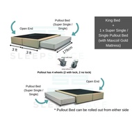 Maxcoil King Size Bed + 1 Pullout Bed
