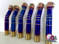 กรองอากาศ คอท่อกรองอากาศ ใส X-MAX งานแสตนเลสทองไทเทเนียมพันลาย By MU-FAC