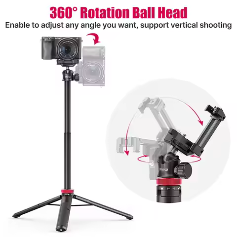 Ulanzi MT-44 Extendable Vlog Livebroadcast Tripod Stand with Phone Mount Holder 42Inch for DSlR SLR 