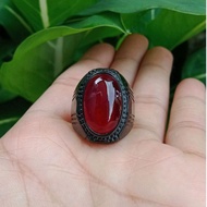Red baron crystal agate ring natural