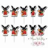 Children's Birthday Cake Topper with BLACK RABBIT motif BINGBUNNY BLACK RABBIT cupcake