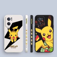 Anime Cute Pokémon Pikachu Side Printed Liquid Silicone Phone Case For ONE PLUS 9R  9 8T 8 7T 7 6 Pro NORD 2 3 5G ACE 2V