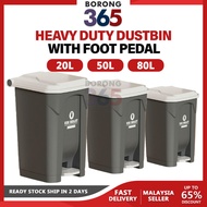 [20L/50L/80L] Borong365 Rubbish Bin with Foot Pedal Kitchen Trash Can Restroom Waste Bin Tong Sampah
