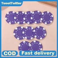 TweetTwitter 10 Pcs ABS Plastic   Casino Texas Hold'em  Metal Coins 11.5g   Game Chip Set Accessorie