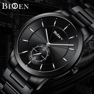 BIDEN Men Watch Waterproof Business Fashion Quartz Stainless Steel Strap Boy Wrist Watch