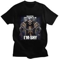 [I'm Afraid To Talk Women] Men's And Women's Hard Skeleton Print T-Shirt Made Of Pure Cotton.