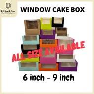 Window Cake Box [SIZE 6 inch - 9 inch] [PREMIUM QUALITY][EXTRA THICK]Packaging Box/ Kotak Kuih Box/Dessert box/cake box