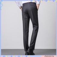 VENGOZ - Men's Formal Pants Classic Buckle Gurkha Pants Dark Grey