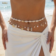 Bohemian Natural Shell Double Waist Chain Vacation Style Beach Accessories Accessories