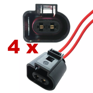 ข้อต่อรถยนต์(ตัวเมีย) AMP TYCO VAG 2-PIN พร้อมสายไฟ 4 ชิ้น 1J0 973 722 1J0973722