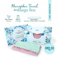 𝗛𝘂𝗺𝗮𝗶𝗿𝗮𝗴𝗶𝗳𝘁 𝗗.𝗜.𝗬 | Microfiber Towel in Haeju Box| 25gm | Towel Doorgift | Door Gift Kahwin Murah Box Borong Viral