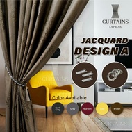 JACQUARD Dimout Curtain Blackout Curtain / Hook Curtain / Langsir Readymade / Langsir Semi Blackout 