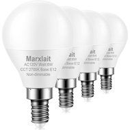 4 Pack E12 Ceiling Fan Light Bulbs, 60W Equivalent, Warm White 2700K, Small Base LED Candelabra Ligh