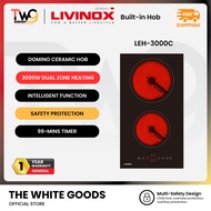 LIVINOX LEH-3000C Built In Domino Ceramic Electric Hob 3000W Touch Control Timer Safety Lock