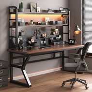 【香港包郵】💎官方推薦大陸廠家💎電腦桌臥室家用洞洞板書桌書架一體學生學習桌子寫字臺實木電競桌