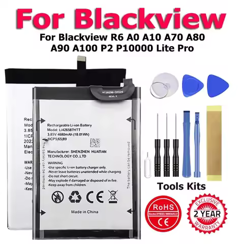 High Quality New DK017 Li426587HTT Li486690JLY P10000 R6 P2 Battery For Blackview R6 A10 A70 A80 A90