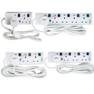 Eurosonic Extension Trailing Socket For 3 &amp; 2 Pin Plug Adapter Neon Light Button 2, 3, 4, 5 GANG
