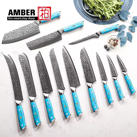 Amber 67-layer Damascus Nakiri Knife set VG10 Professional Kitchen Tools Chef Cooking Exquisite Arti