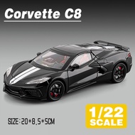 LEO 1:22 Chevrolet Corvette C8 Convertible Sports Car Diecast Model Car Alloy Cars Toys Collection G