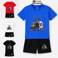 Bộ Quần Áo Cotton Trẻ Em 99 NIGHTS IN THE FOREST ROBLOX 3 Size Từ 7kg - 32kg 95% Cotton 5%Spandex Qu