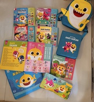 Pink fong Baby Shark 幼兒學習用品八件套裝 （音樂sound book/手指點讀書/My first book 連背包套裝/沖涼變色書）