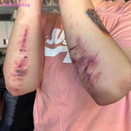 hhh34ertoy> 4 Sheets Halloween Wound Bruising Temporary Tattoos Cosplay Waterproof Arm Ankle Scar Ta
