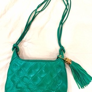 Chanel Vintage 老香 綠色羊皮流蘇迷你肩背斜背包 香奈兒