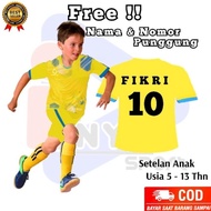 (FREE NAMA &amp; NOMOR )Jersey Bola Anak,Baju Setelan Futsal Badminton