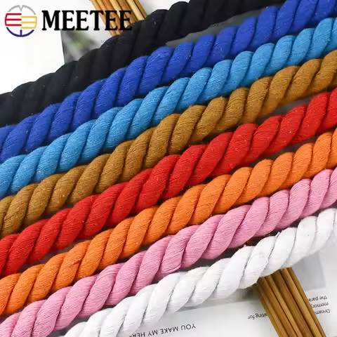 3/4/5/10M 5mm Bag Strap Twisted Cotton Cords 3 Shares Weave Braided Ropes Backpack Shoulder Garment 