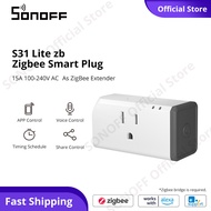 SONOFF 15A Zigbee Plug Zigbee ซ็อกเก็ตอัจฉริยะประเภท US ปลั๊กไร้สาย eWeLink APP ควบคุมการจับคู่อย่าง