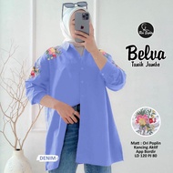 BELVA TUNIK BORDIR. TUNIK WANITA BAHAN POPELIN PREMIUM. LD 120 PB 80CM