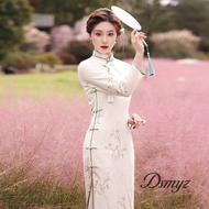 DZ-501 Cheongsam Dress Long Sleeve China Qipao Baju Cina Tradisional Perempuan Ceongsam Muslimah Che