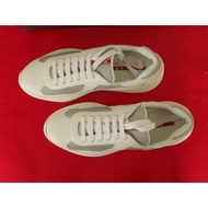 Prada Men's Silver Cowhide Leather Casual Sneakers - 4E3400 6GW