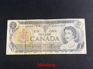 古董 古錢 硬幣收藏 加拿大1973年景觀版1元紙幣