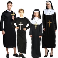 Halloween Nun Costume Adult cosplay Male Pastoral Costume Virgin Gladiator Father Costume Missionary
