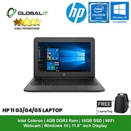 (Refurbished Laptop) HP 11 G3/G4/G5 Laptop / 11.6 inch / 4GB Ram / 16GB SSD / WiFi / Webcam / Intel 