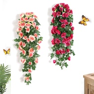 ดอกไม้ปลอมสวยๆ จำลองที่สวยงามพืชแขวนติดผนังห้องนั่งเล่นระเบียงRoseประดิษฐ์ดอกไม้เถาองุ่นปลอมตกแต่งบ้