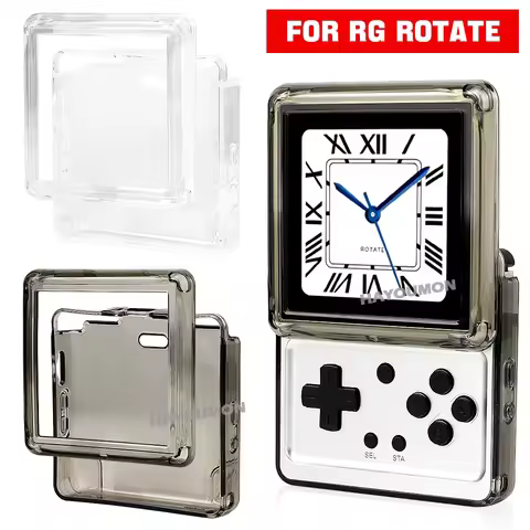 Crystal Clear TPU Game Console Case For Anbernic RG Rotate Shockproof Protective Cover Transparent B